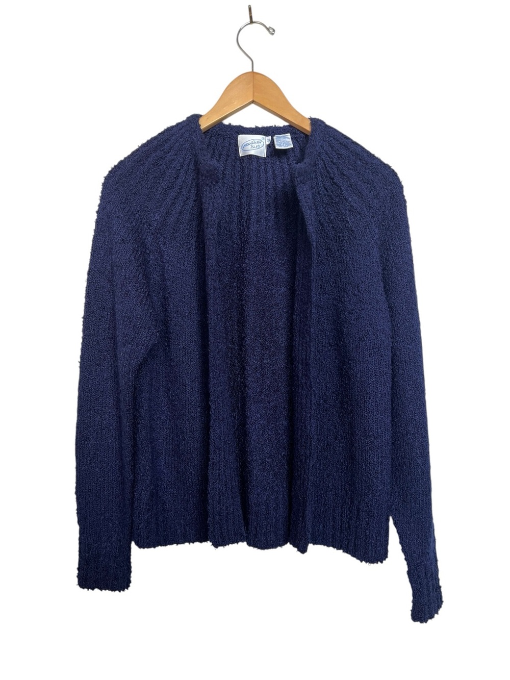 Northern Isles Loop Knit Blue Open Front Women’s XL Cardigan Sweater